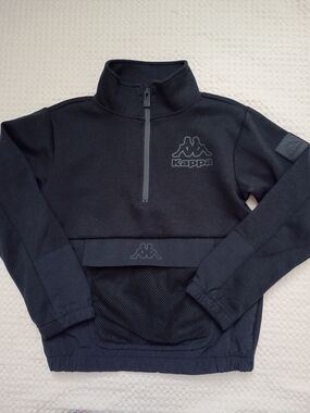 Kappa Black Kids Quarter-Zip Hoodie